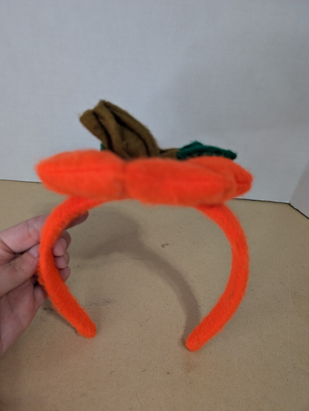 Vintage Kids Baby Orange Pumpkin Headband Costume Accessory Small
